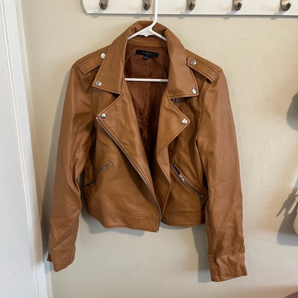 SAINTS Tan Faux Leather Jacket‎ size L